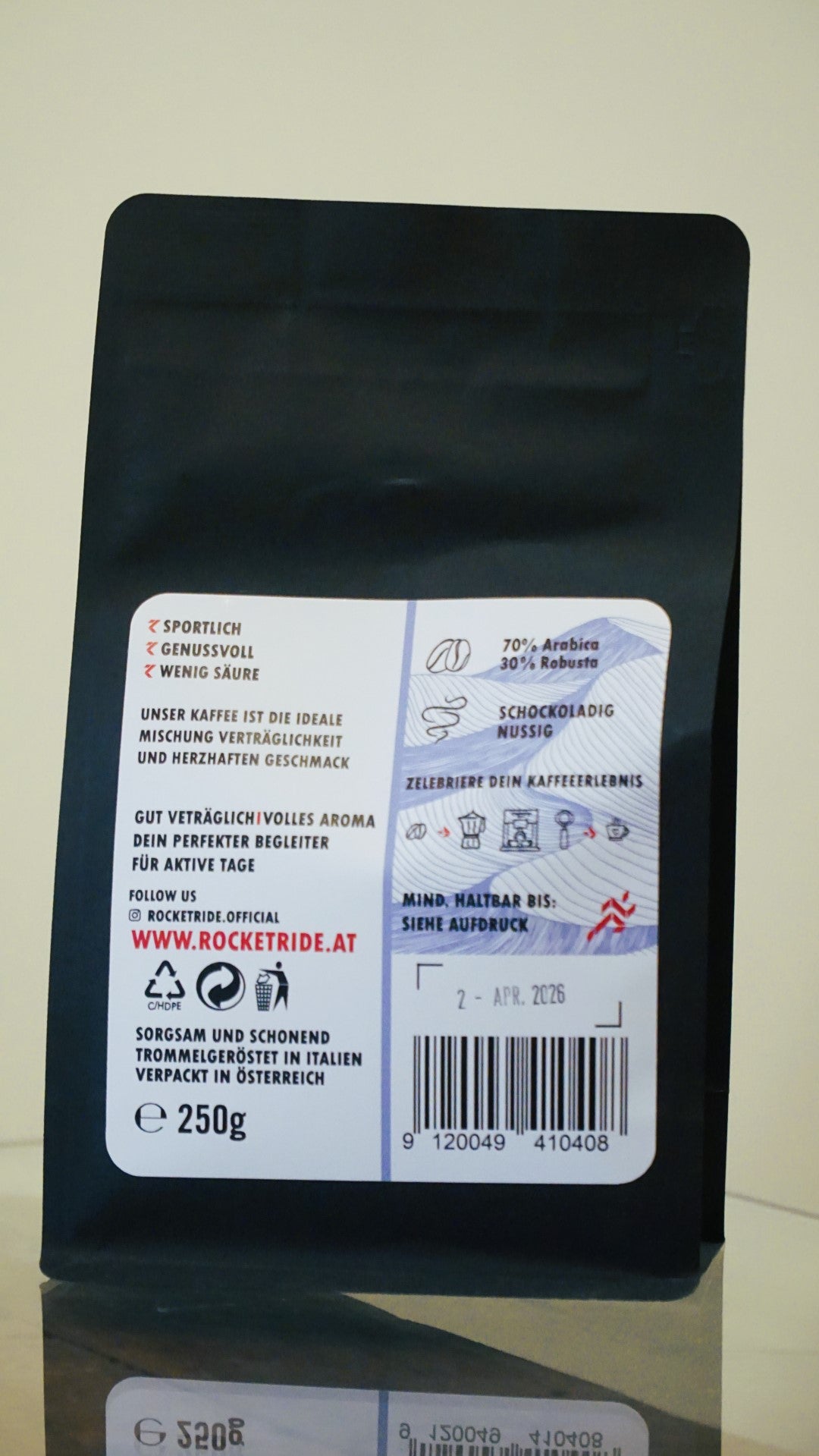 Rocketride Coffee - Wellness - koffeinfrei - säurearm - 250g
